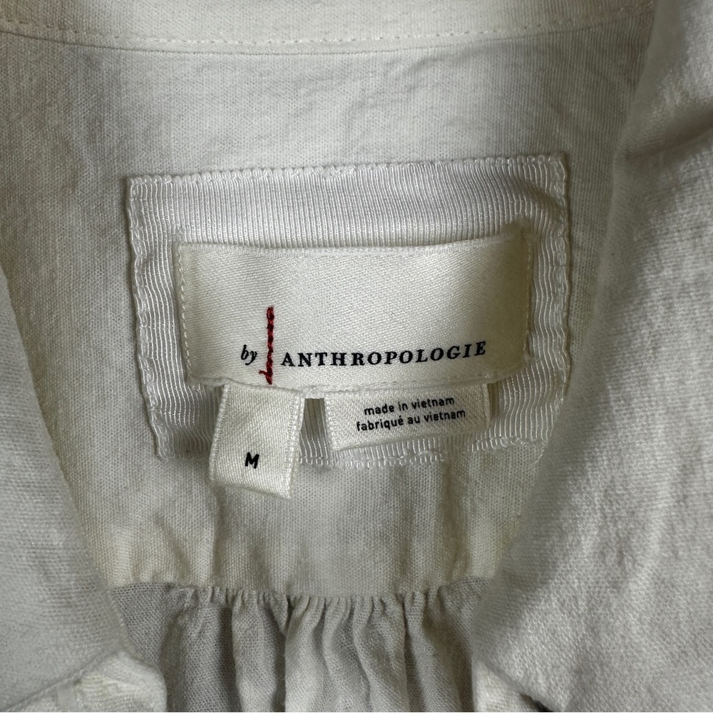 Anthropologie off white collared mini dress with fitted skirt size medium - Picture 4 of 8